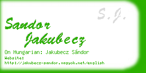 sandor jakubecz business card
