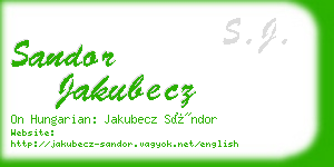 sandor jakubecz business card